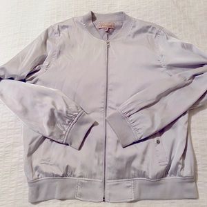 Silky baseball jacket